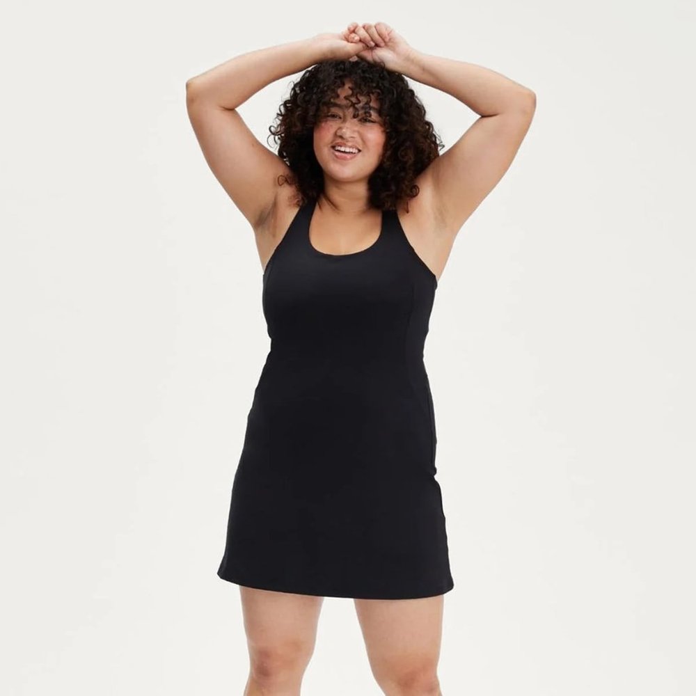 Girlfriend Collective Black Paloma Racerback Dress